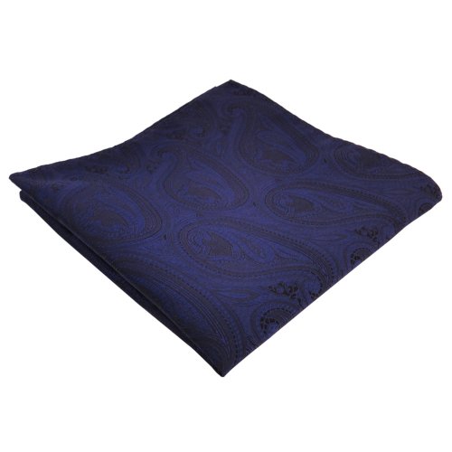TigerTie Designer Einstecktuch in dunkelblau marine schwarz Paisley gemustert von TigerTie