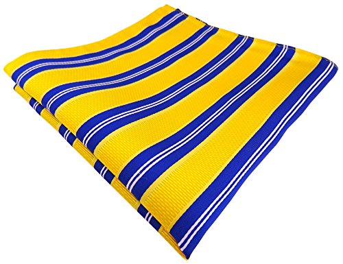 TigerTie Designer Einstecktuch in gelborange blau weiß gestreift von TigerTie