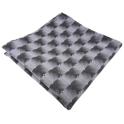 TigerTie Designer Einstecktuch in grau silber anthrazit rosa gepunktet von TigerTie