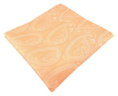 TigerTie Designer Einstecktuch in lachsorange silberweiss Paisley gemustert von TigerTie