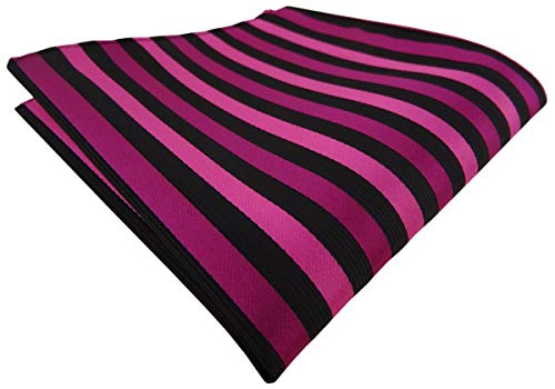 TigerTie Designer Einstecktuch in magenta lila schwarz gestreift - Tuchgröße - Gr. 25 x 25 cm von TigerTie