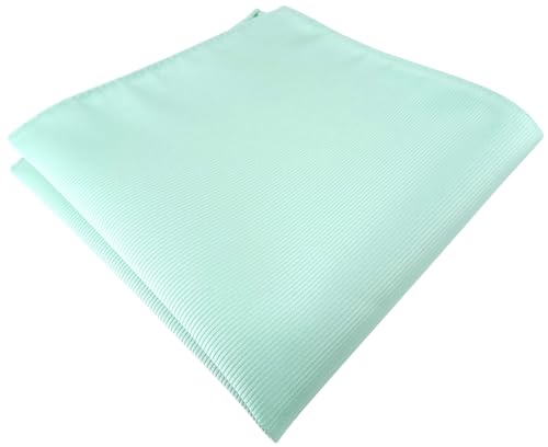 TigerTie Einstecktuch in mint grün einfarbig Uni Rips gemustert von TigerTie