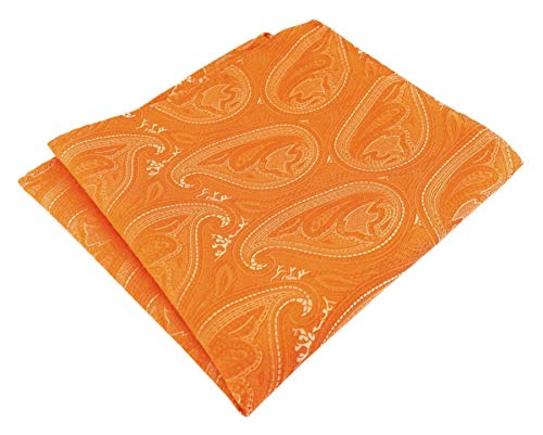 TigerTie Designer Einstecktuch in orange silber Paisley gemustert von TigerTie