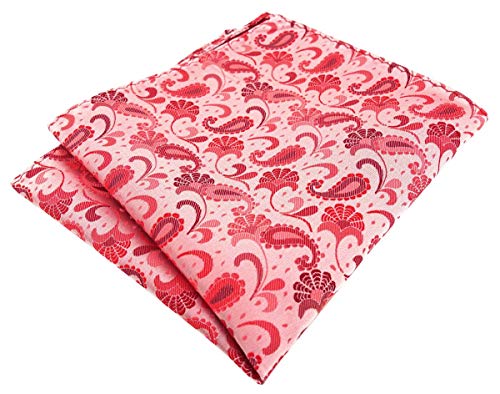 TigerTie Designer Einstecktuch in rose weinrot silberrosa Paisley gemustert von TigerTie