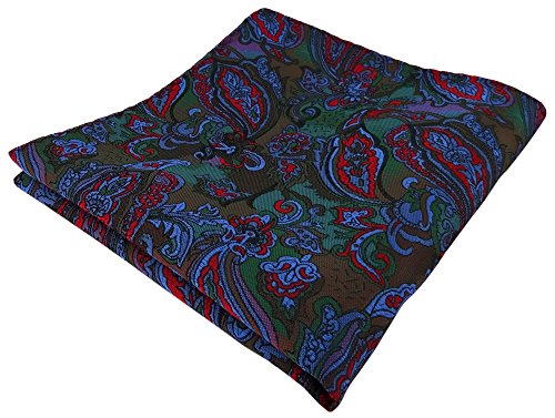 TigerTie Designer Einstecktuch in rot blau flieder grün mehrfarbig Paisley gemustert von TigerTie
