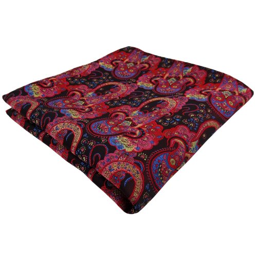 TigerTie Designer Einstecktuch in rot dunkelrot rosa blau Paisley gemustert TigerTie Designer Einstecktuch in rot dunkelrot rosa blau Paisley gemustert von TigerTie