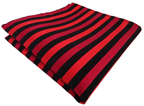 TigerTie Designer Einstecktuch in rot schwarz gestreift - Tuchgröße - Gr. 25 x 25 cm von TigerTie