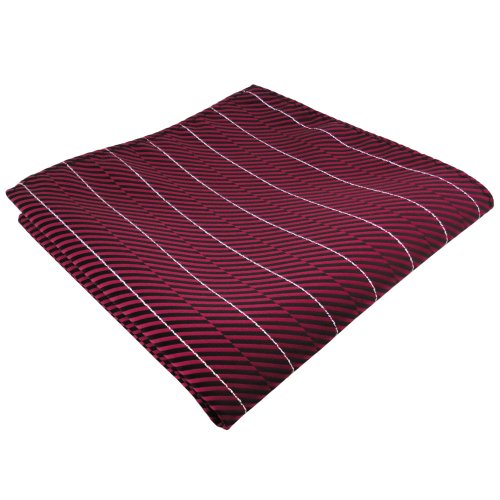 TigerTie Designer Einstecktuch in rot schwarz silber gestreift von TigerTie