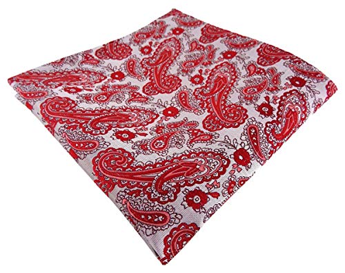 TigerTie Designer Einstecktuch in rot silber Paisley gemustert - Größe 30 x 30 cm TigerTie Designer Einstecktuch in rot silber Paisley gemustert - Größe 30 x 30 cm von TigerTie