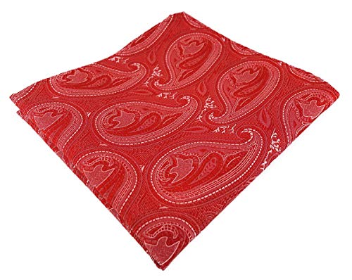 TigerTie Designer Einstecktuch in rot silber Paisley gemustert von TigerTie