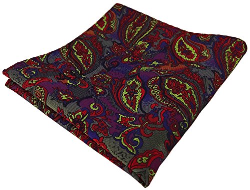 TigerTie Designer Einstecktuch in violett olive rot blau mehrfarbig Paisley gemustert von TigerTie