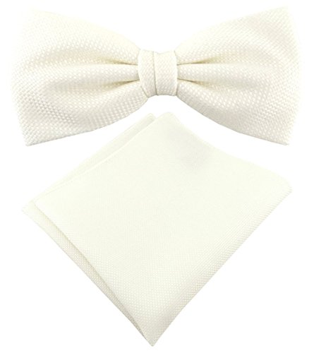 TigerTie Designer Fliege Pique in creme gemustert, vorgebundene Schleife 100% Baumwolle + Einstecktuch + Fliegenaufbewahrungsbox TigerTie Designer Fliege Pique in creme gemustert, vorgebundene Schleife 100% Baumwolle + Einstecktuch + Fliegenaufbewahrungsbox von TigerTie