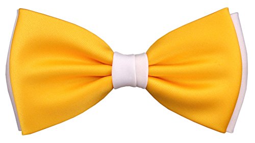 TigerTie Designer Fliege in gelb sonnengelb weiss + Geschenkbox von TigerTie