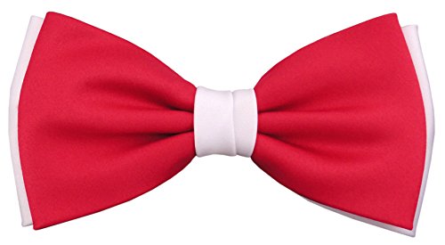 TigerTie Designer Fliege in rot verkehrsrot weiss + Geschenkbox von TigerTie