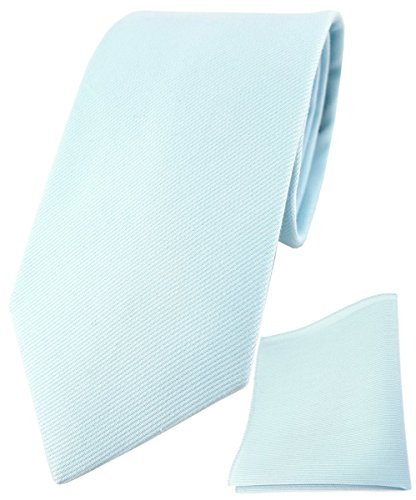 TigerTie Designer Krawatte + Einstecktuch aus 100% Baumwolle in hellblau einfarbig Unicolor TigerTie Designer Krawatte + Einstecktuch aus 100% Baumwolle in hellblau einfarbig Unicolor von TigerTie