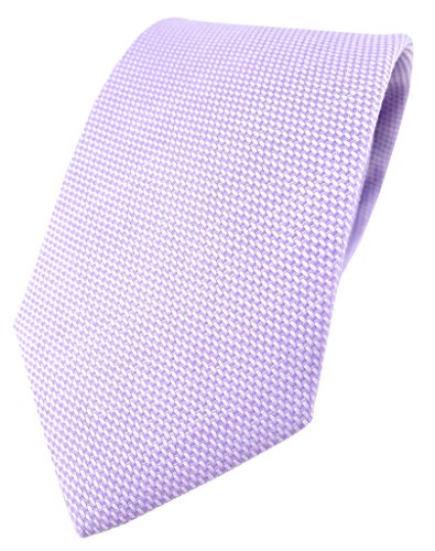 TigerTie Designer Krawatte Pique in flieder gemustert - 100% Baumwolle - Krawattenbreite 8 cm von TigerTie