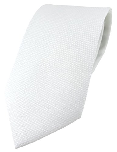 TigerTie Designer Krawatte Pique in weiss - 100% Baumwolle - Krawattenbreite 8 cm TigerTie Designer Krawatte Pique in weiss - 100% Baumwolle - Krawattenbreite 8 cm von TigerTie