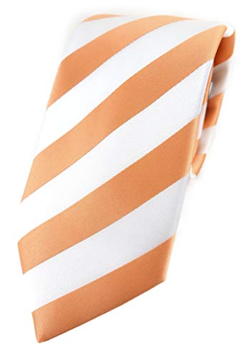 TigerTie Designer Krawatte in apricot weiss gestreift TigerTie Designer Krawatte in apricot weiss gestreift von TigerTie