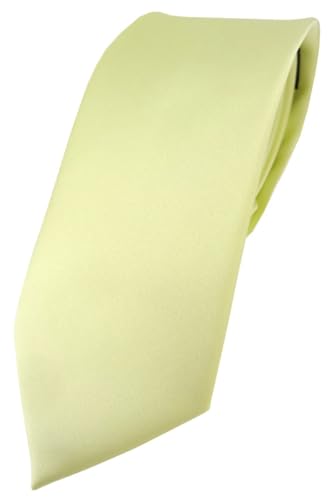 TigerTie Herren Krawatte – Klassische 7,5 cm Krawatte in blassgelb einfarbigem Design, ideal für Geschäftstermine, festliche Anlässe und die Freizeit von TigerTie