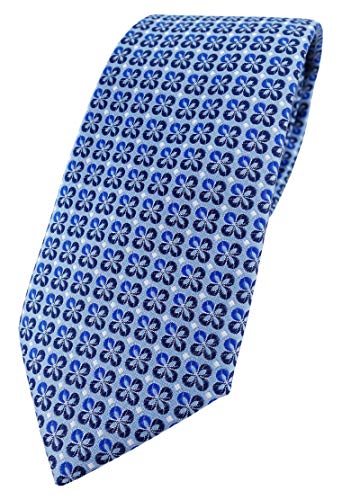 TigerTie Designer Krawatte in blau silber schwarz gemustert von TigerTie