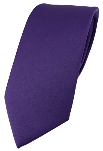 TigerTie Designer Krawatte in blaulila violett einfarbig Uni - Tie Schlips von TigerTie