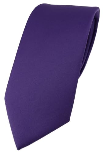 TigerTie Herren Krawatte – Klassische 7,5 cm Krawatte in blaulila violett einfarbigem Design, ideal für Geschäftstermine, festliche Anlässe und die Freizeit von TigerTie