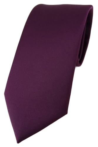 TigerTie Herren Krawatte – Klassische 7,5 cm Krawatte in bordeauxviolett einfarbigem Design, ideal für Geschäftstermine, festliche Anlässe und die Freizeit von TigerTie