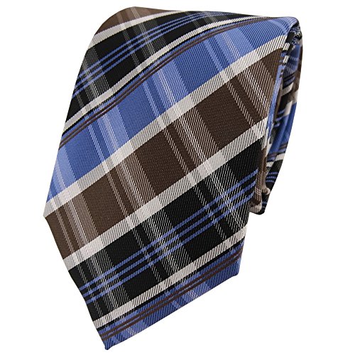 TigerTie Designer Krawatte in braun blau silbergrau schwarz anthrazit gestreift TigerTie Designer Krawatte in braun blau silbergrau schwarz anthrazit gestreift von TigerTie