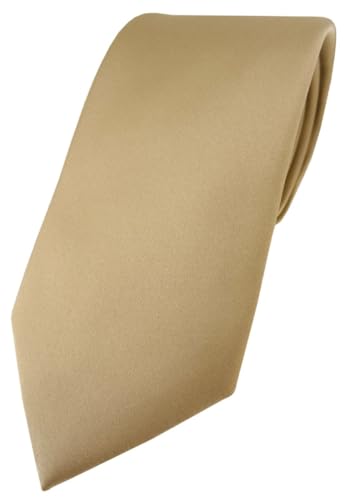 TigerTie Herren Krawatte – Klassische 7,5 cm Krawatte in dunkelgold einfarbigem Design, ideal für Geschäftstermine, festliche Anlässe und die Freizeit von TigerTie