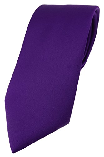 TigerTie Designer Krawatte in dunkellila einfarbig Uni - Tie Schlips von TigerTie