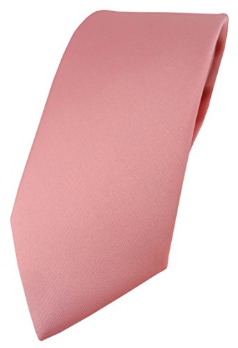 TigerTie Designer Krawatte in dunkelrosa einfarbig Uni - Tie Schlips von TigerTie