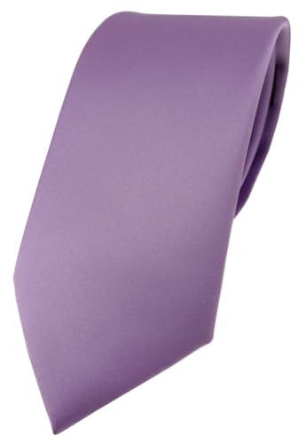 TigerTie Herren Krawatte – Klassische 7,5 cm Krawatte in dunkles flieder einfarbigem Design, ideal für Geschäftstermine, festliche Anlässe und die Freizeit von TigerTie