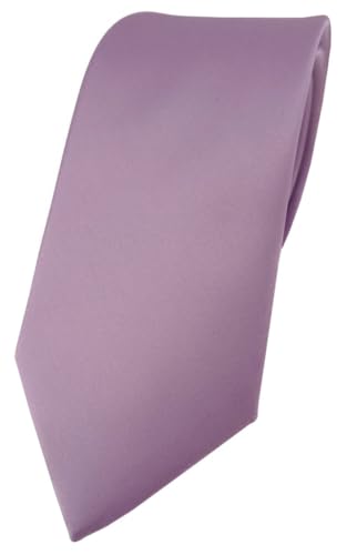 TigerTie Herren Krawatte – Klassische 7,5 cm Krawatte in flieder einfarbigem Design, ideal für Geschäftstermine, festliche Anlässe und die Freizeit von TigerTie