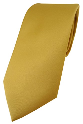 TigerTie Designer Krawatte in gold einfarbig Uni - Tie Schlips von TigerTie