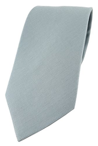 TigerTie Designer Krawatte in grau Uni - 100% Baumwolle - Krawattenbreite 8 cm von TigerTie