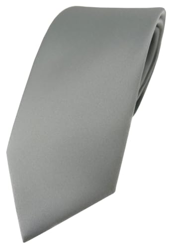 TigerTie Herren Krawatte – Klassische 7,5 cm Krawatte in grau einfarbigem Design, ideal für Geschäftstermine, festliche Anlässe und die Freizeit von TigerTie