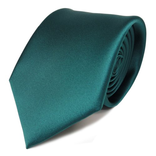 TigerTie Herren Krawatte – Klassische 8 cm Satin-Krawatte in grün dunkelgrün einfarbigem Design, ideal für Geschäftstermine, festliche Anlässe und die Freizeit von TigerTie
