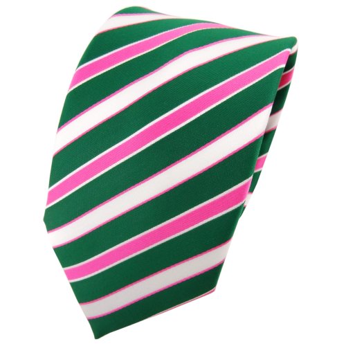 TigerTie Designer Krawatte in grün dunkelgrün pink weiß gestreift TigerTie Designer Krawatte in grün dunkelgrün pink weiß gestreift von TigerTie
