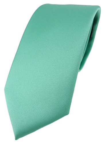 TigerTie Designer Krawatte in grün mint einfarbig Uni - Tie Schlips von TigerTie