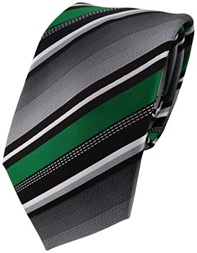 TigerTie Designer Krawatte in grün silber grau weiss gestreift - Tie Binder TigerTie Designer Krawatte in grün silber grau weiss gestreift - Tie Binder von TigerTie