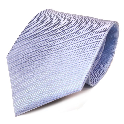 TigerTie Designer Krawatte in hellblau blau silber gestreift von TigerTie