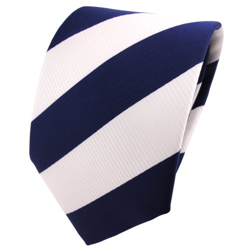 TigerTie Designer Krawatte in kobaltblau weiß gestreift von TigerTie