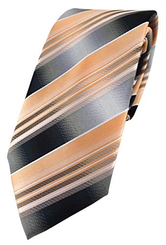 TigerTie Designer Krawatte in lachs orange silber anthrazit grau gestreift TigerTie Designer Krawatte in lachs orange silber anthrazit grau gestreift von TigerTie