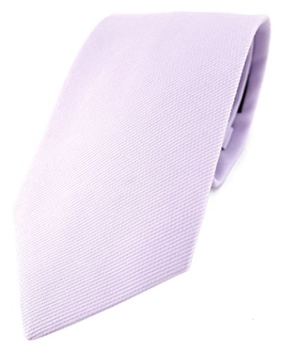 TigerTie Designer Krawatte in lila Uni - 100% Baumwolle - Krawattenbreite 8 cm von TigerTie