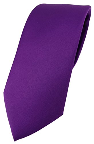 TigerTie Designer Krawatte in lila einfarbig Uni - Tie Schlips von TigerTie