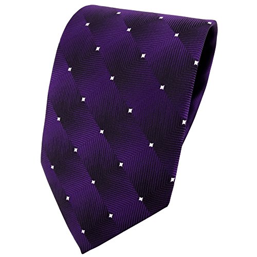 TigerTie Designer Krawatte in lila violett silber gepunktet - Schlips Binder Tie von TigerTie