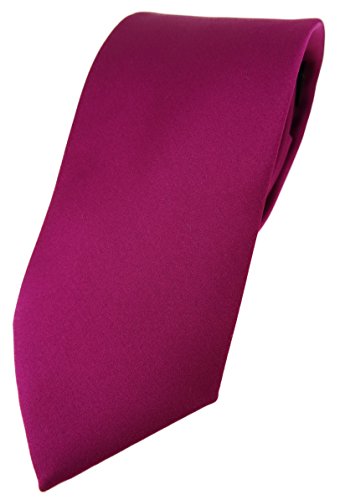 TigerTie Designer Krawatte in magenta einfarbig Uni - Tie Schlips von TigerTie