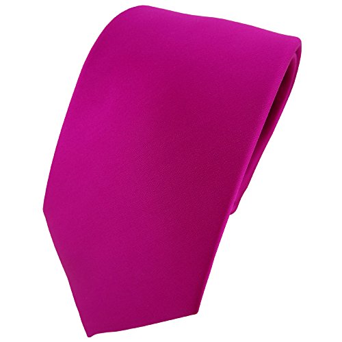 TigerTie Designer Satin Krawatte in magenta einfarbig uni von TigerTie