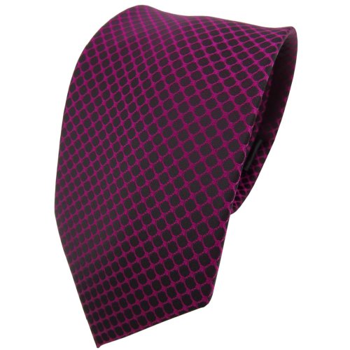 TigerTie - Designer Krawatte in magenta fuchsia schwarz gemustert von TigerTie