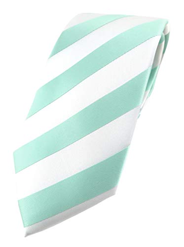 TigerTie Designer Krawatte in mint weiss gestreift von TigerTie